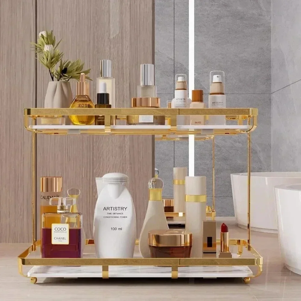 2 Tier Bathroom Countertop Organizer, Premium for Makeup Organization Storage
